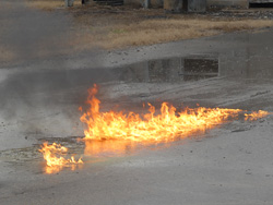 As a result, the fire will not reignite where the Flame Freeze was sprayed.